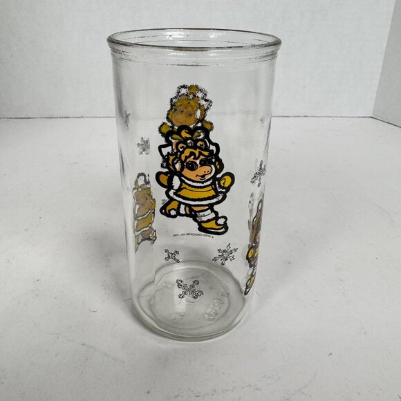 Vintage 1989 Muppets Baby Miss Piggy Drinking Glass Henson Associates - Picture 3 of 9
